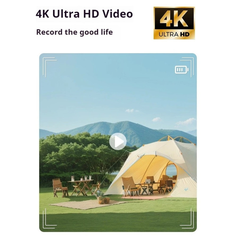 Mini digitalkamera reisekamera 4K 64MP lommevideokamera + 32GB kort + kortleser