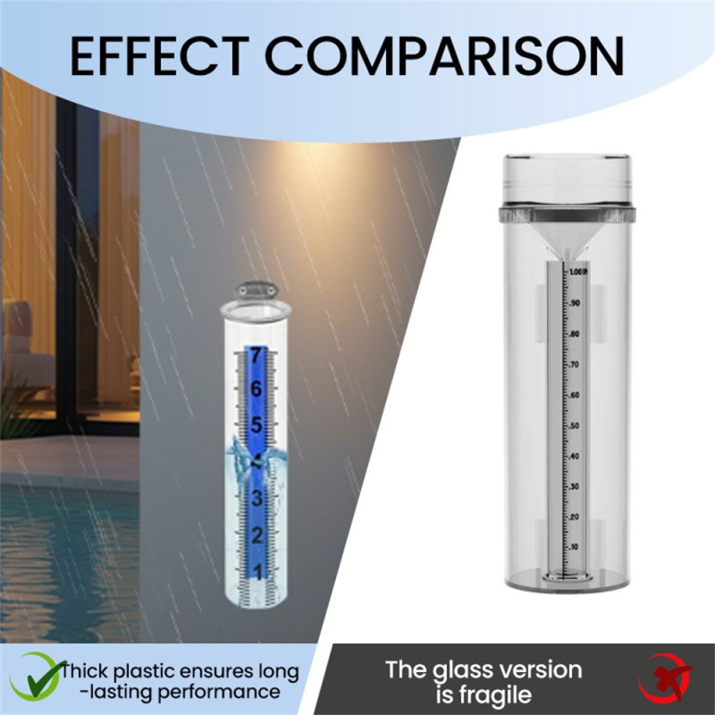 7-inch Rain Gauge Plastic Rain Measuring Tool Garden Balcony Weather Monitoring