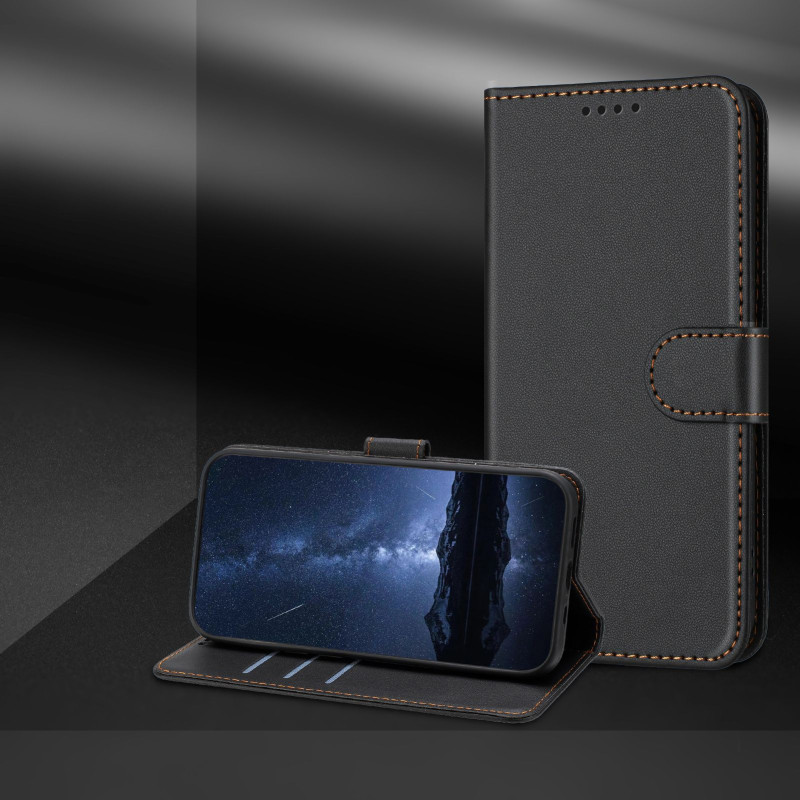 For Nothing Phone (3a) Case with Hidden Magnetic Closure - Black