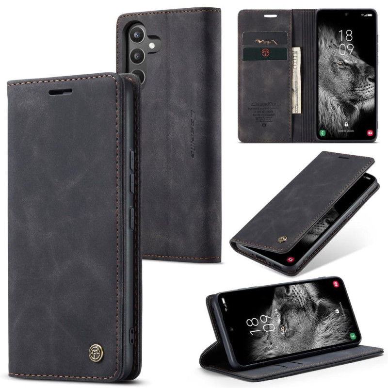 CASEME Retro Wallet Case for Samsung Galaxy A34 - Black