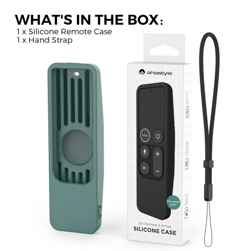 Silikondeksel til Apple TV 4K (4. generasjon, 5. generasjon) TV HD AirTag 2-i-1