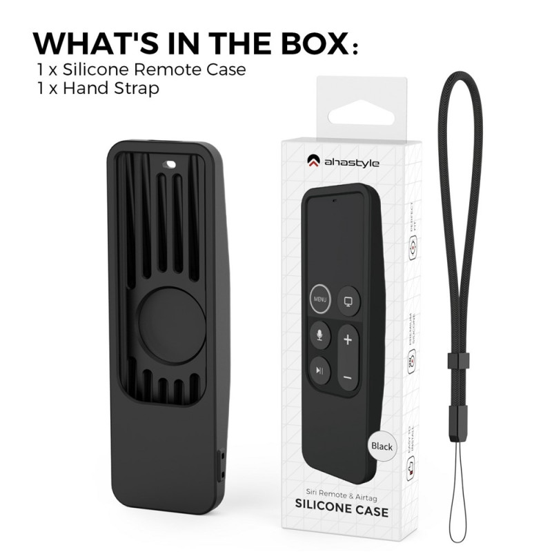 Case Cover Silicone Case for Apple TV 4K (4th Gen 5th Gen) TV HD AirTag 2-in-1