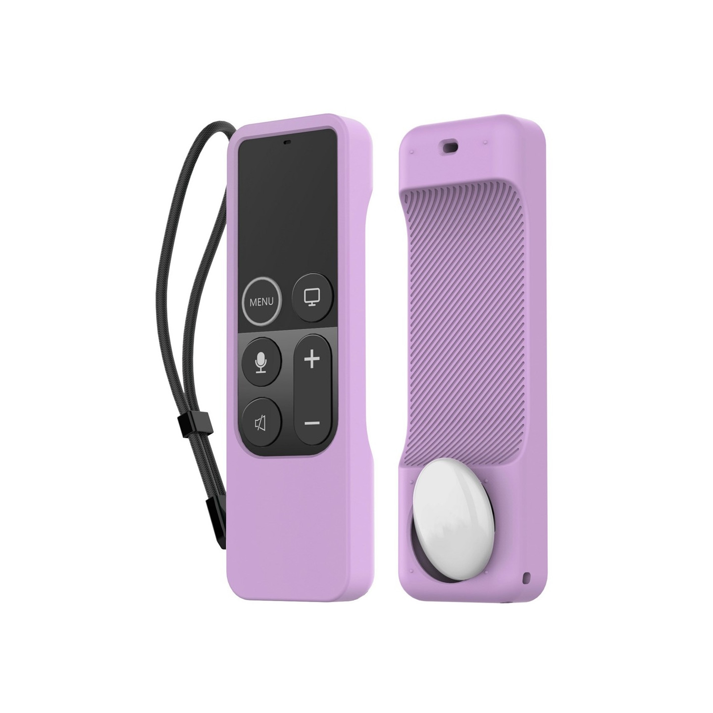 Case Cover for Apple TV HD Remote (4th Gen) AirTag, 2-in-1 Protective Case - Purple