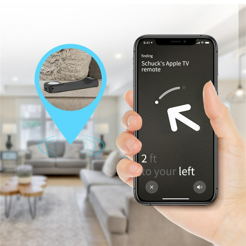 Deksel til Apple TV HD Remote (4. generasjon) AirTag, 2-i-1 beskyttelsesetui – Blå