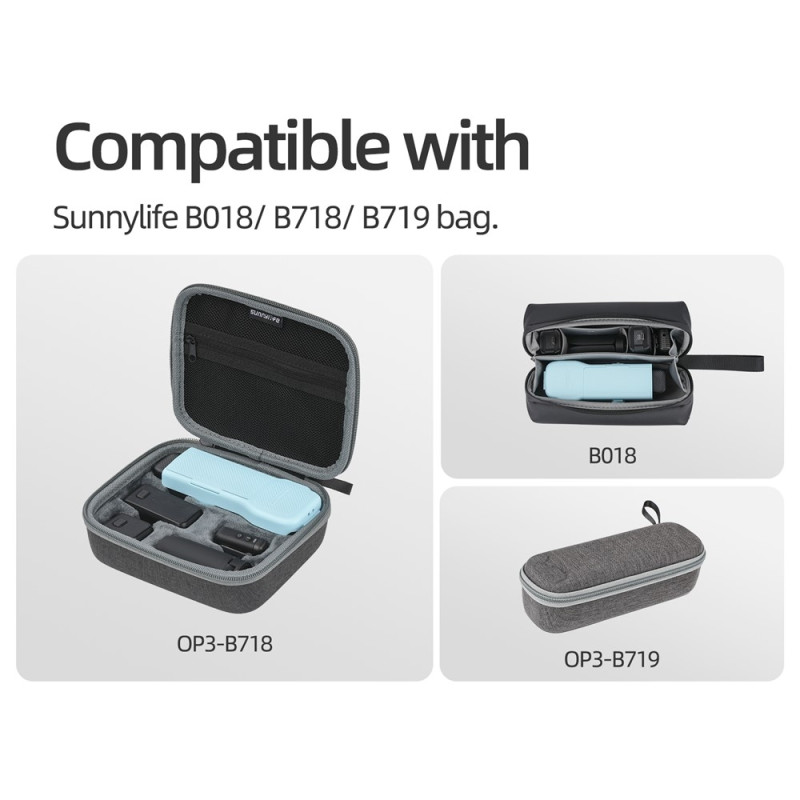 Case Cover DJI Osmo Pocket 3 Magnetic Closure Storage + Hand Strap - Gray