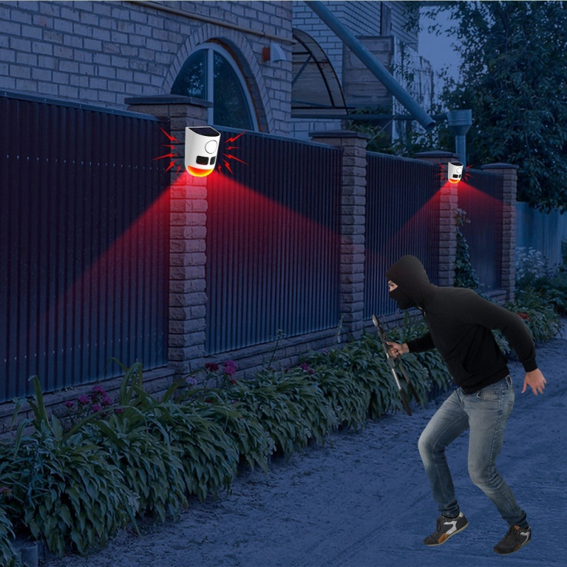 13 Ääni Liiketunnistin Hälytys Aurinkokäyttöinen Eläinkarkotin LED Vilkkuvalla Valolla