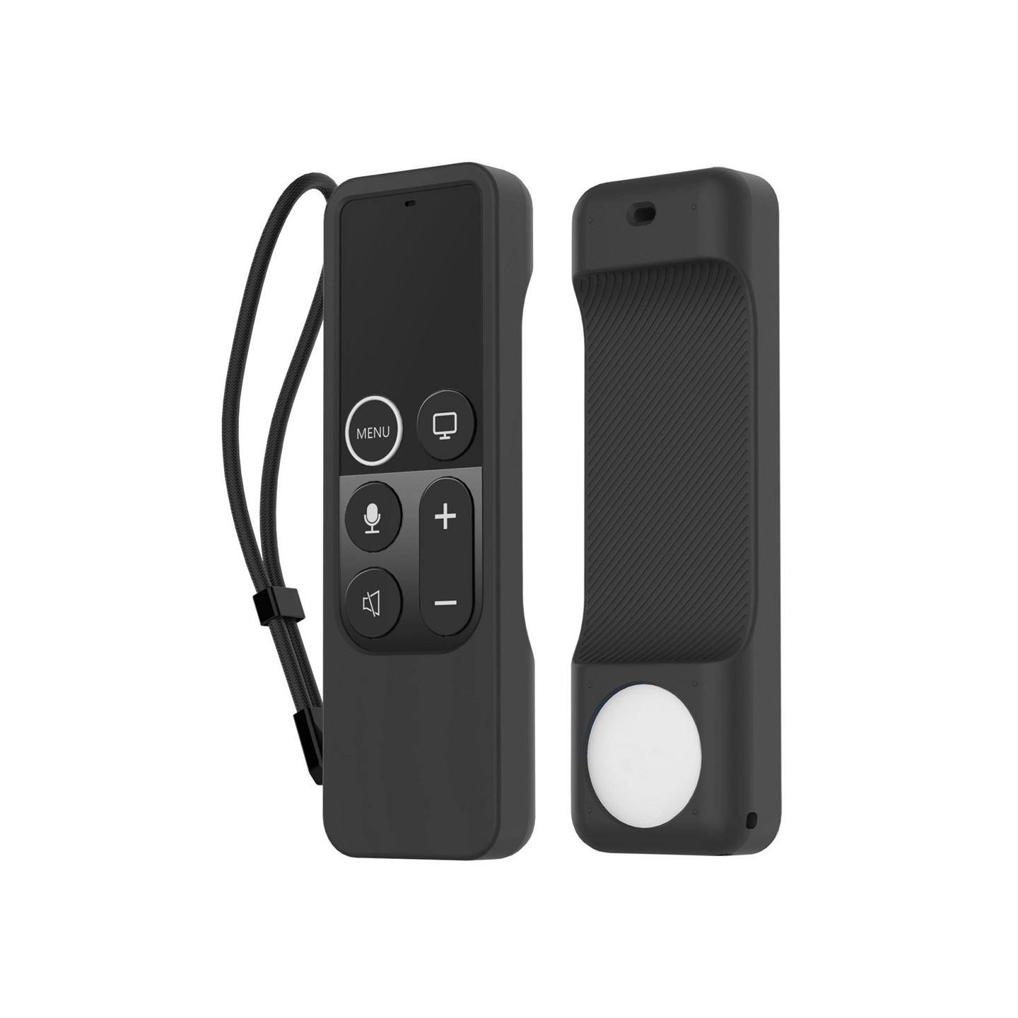 Apple TV HD Remote (4. sukupolvi) AirTag -kotelo, 2-in-1 -suojakotelo - musta