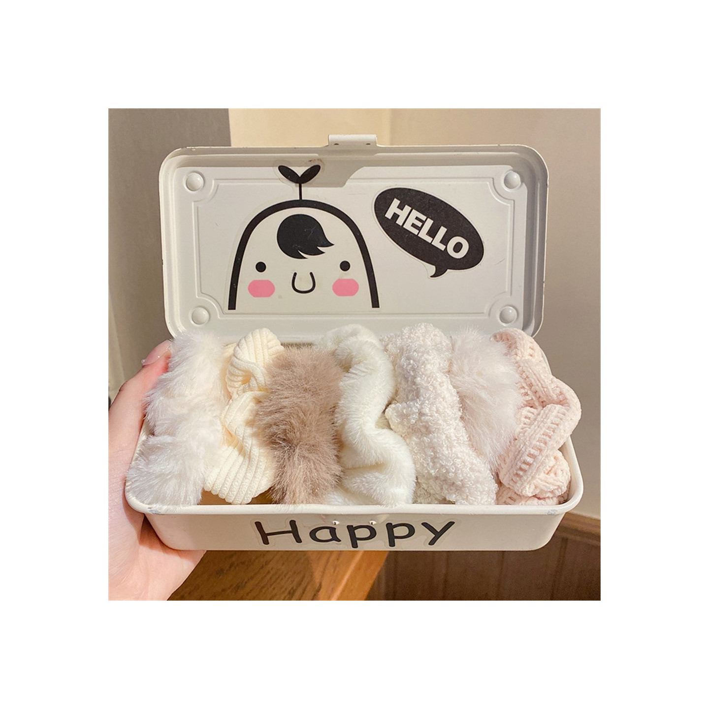 7 stk. plys hårbånd hårbånd stof elastiske hårbånd hårtilbehør - Beige