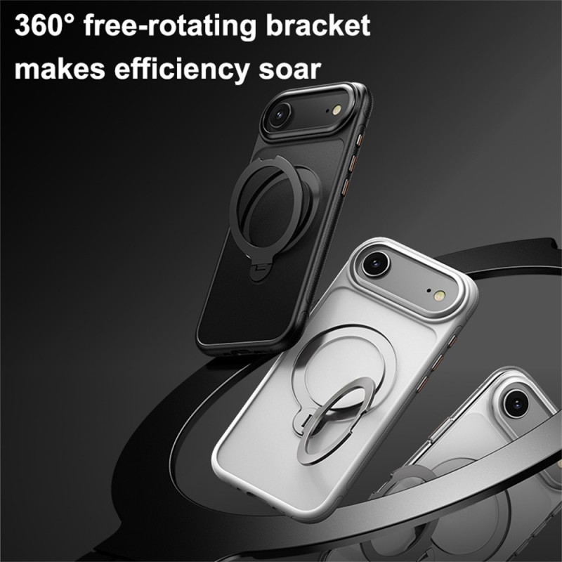 Cover til iPhone Air kompatibelt med MagSafe stødsikkert TPU PC cover med stand - Sort