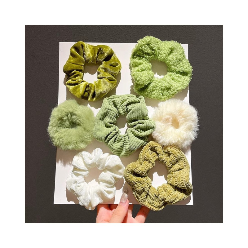 7pcs Plush Hair Ties Hair Bands Fabric Elastic Hair Bands Hair Accessory