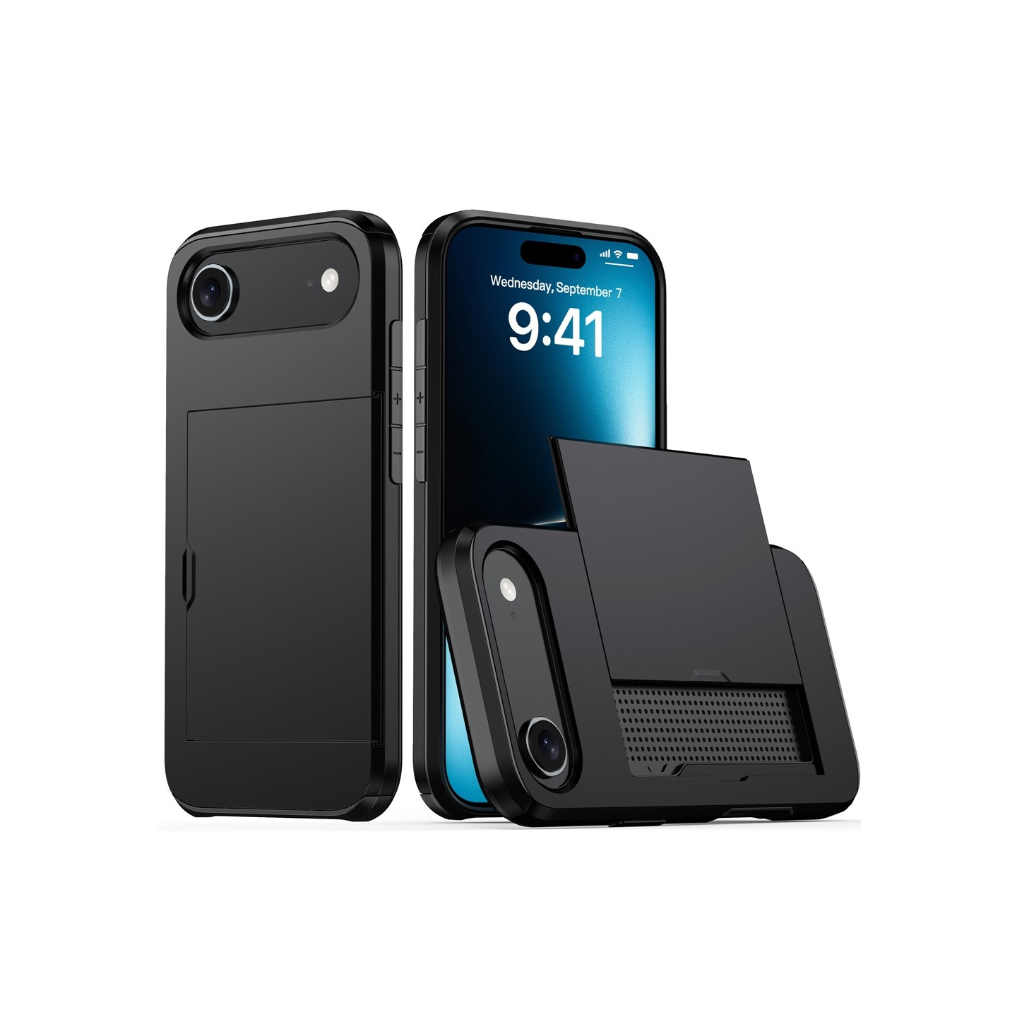 Til iPhone Air PC+TPU Telefoncover med Skydende Kortholder