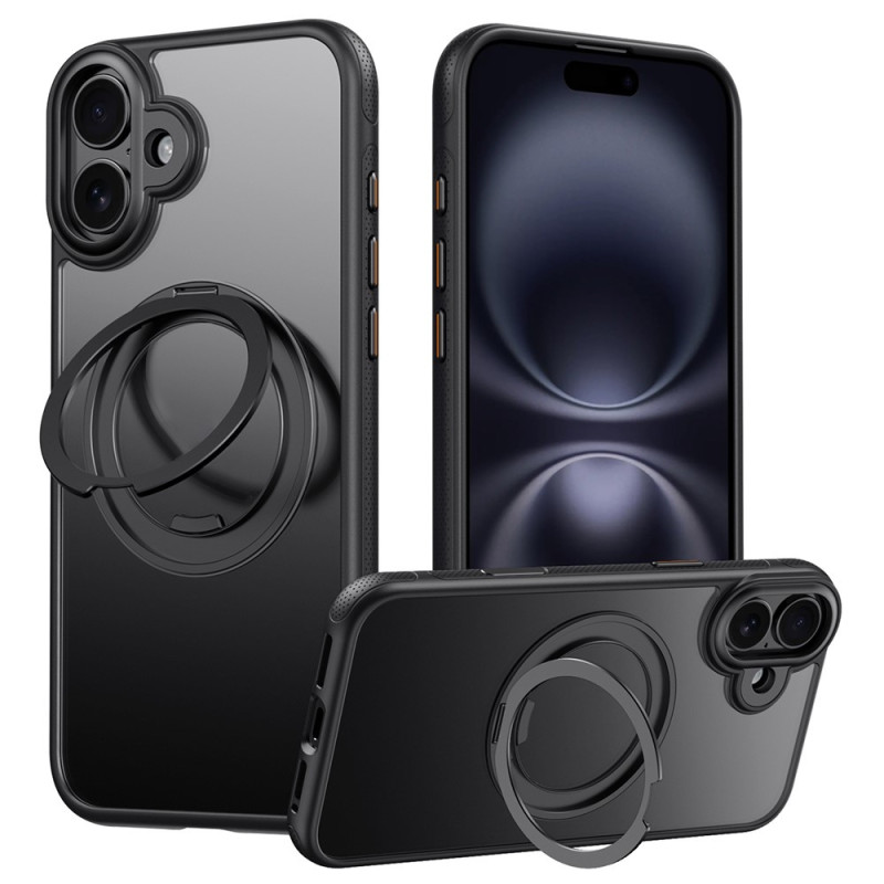 For iPhone 17 case compatible with MagSafe with kickstand TPU PC back cover - Black