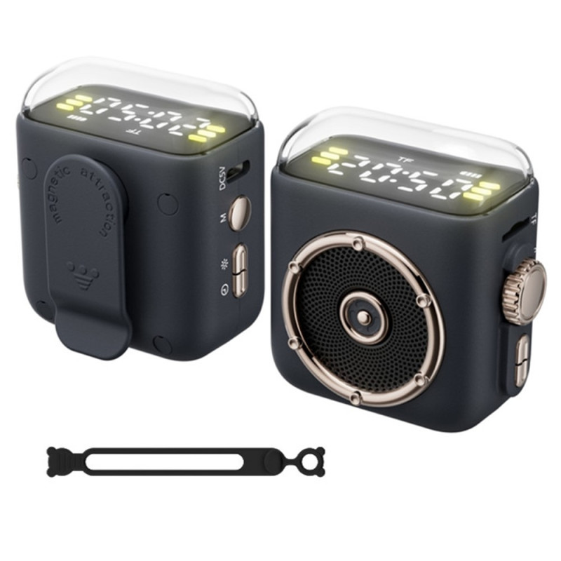 Magneettinen kaiutin Yövalo Kello Bluetooth 5.3 Äänilaite Takaklipsillä