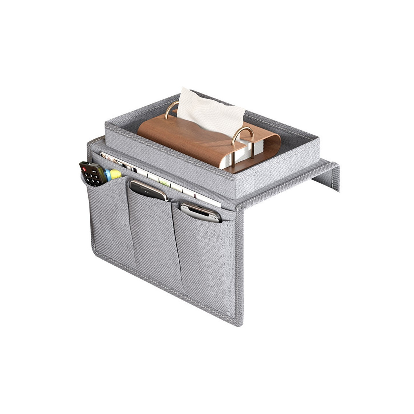 Lomme til fjernbetjeninger Pladsbesparende opbevaringstaske til armlæn til sofa