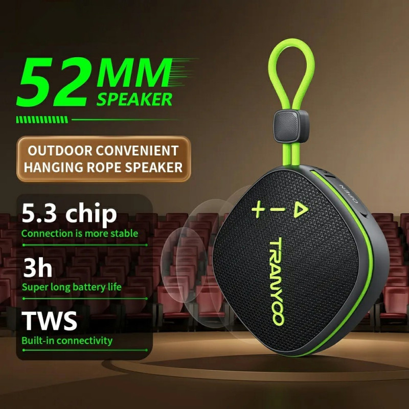 TRANYOO Speaker with Bluetooth Function Wireless TWS FM Radio TF Card Speaker