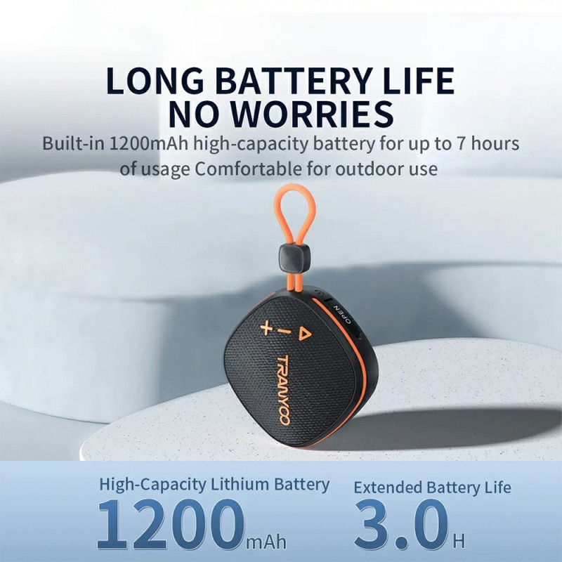 TRANYOO-kaiutin Bluetooth-toiminnolla, langaton TWS FM-radio, TF-korttikaiutin