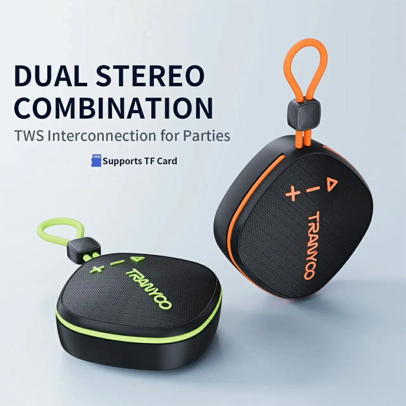 TRANYOO-kaiutin Bluetooth-toiminnolla, langaton TWS FM-radio, TF-korttikaiutin