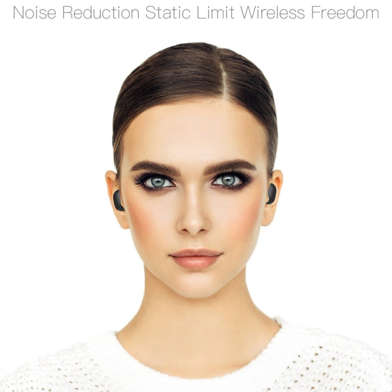 E6S Langattomat Kuulokkeet HiFi-Ääni Stereo Bluetooth Nappikuulokkeet - Musta