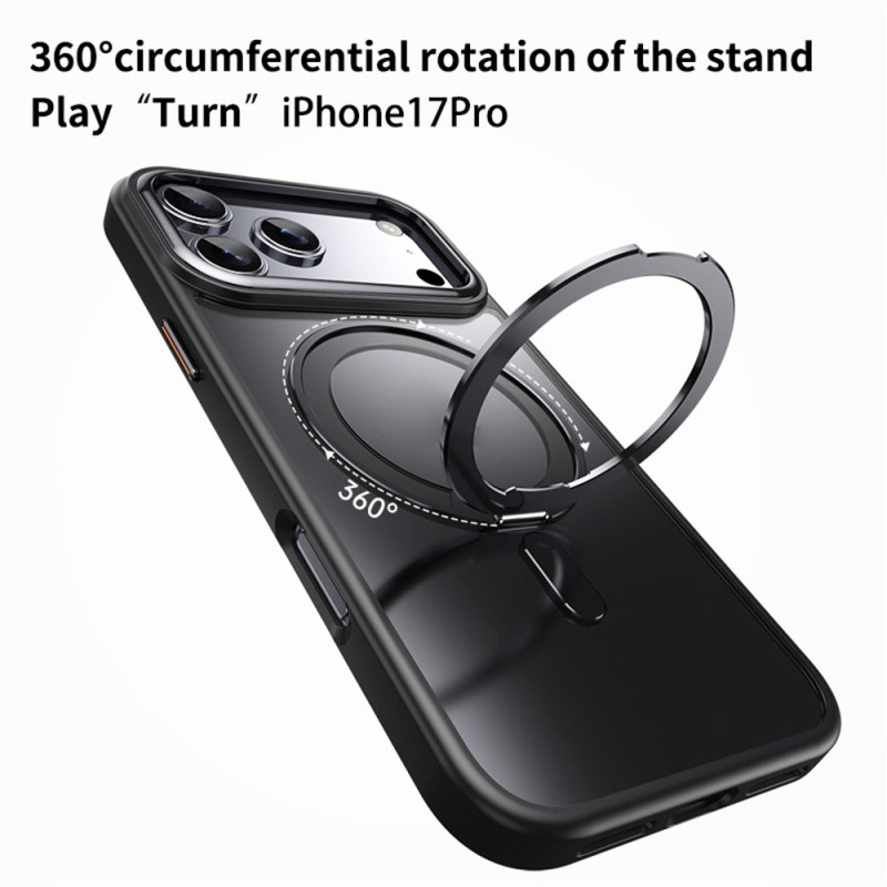 Case for iPhone 17 Pro, compatible with MagSafe TPU acrylic metal kickstand matte phone case black