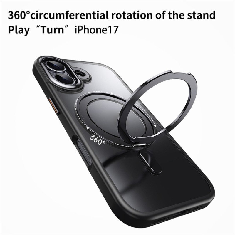 Kuori iPhone 17 puhelimelle yhteensopiva MagSafe TPU akryyli metalli tukijalusta matta puhelinkuori