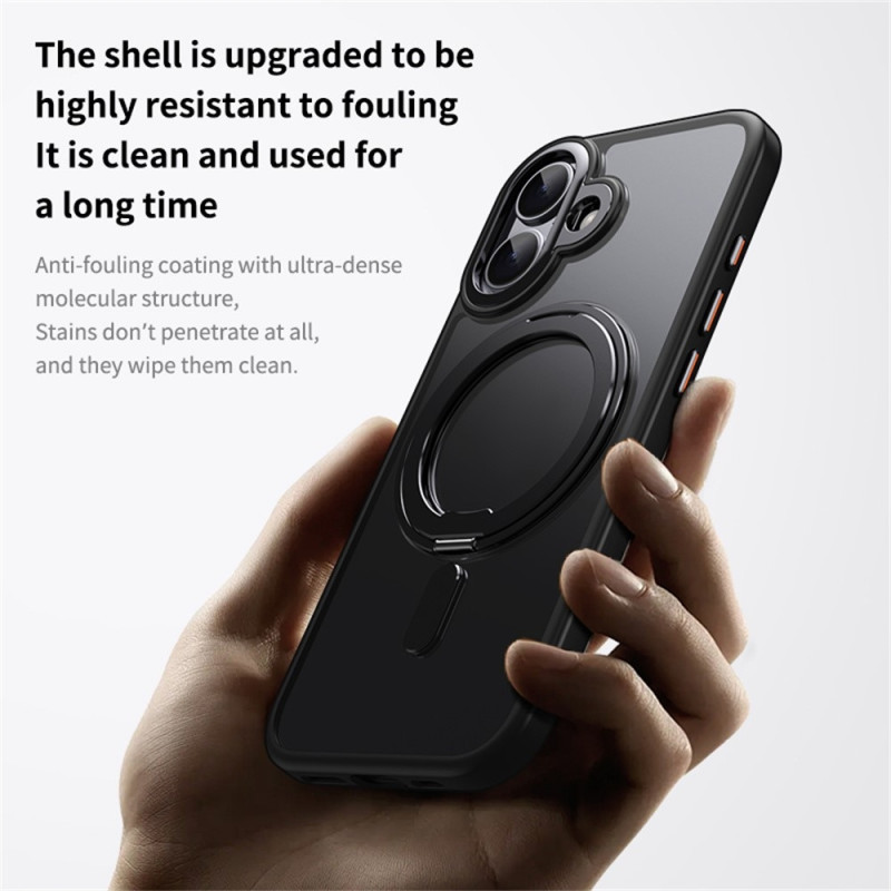 Kuori iPhone 17 puhelimelle yhteensopiva MagSafe TPU akryyli metalli tukijalusta matta puhelinkuori