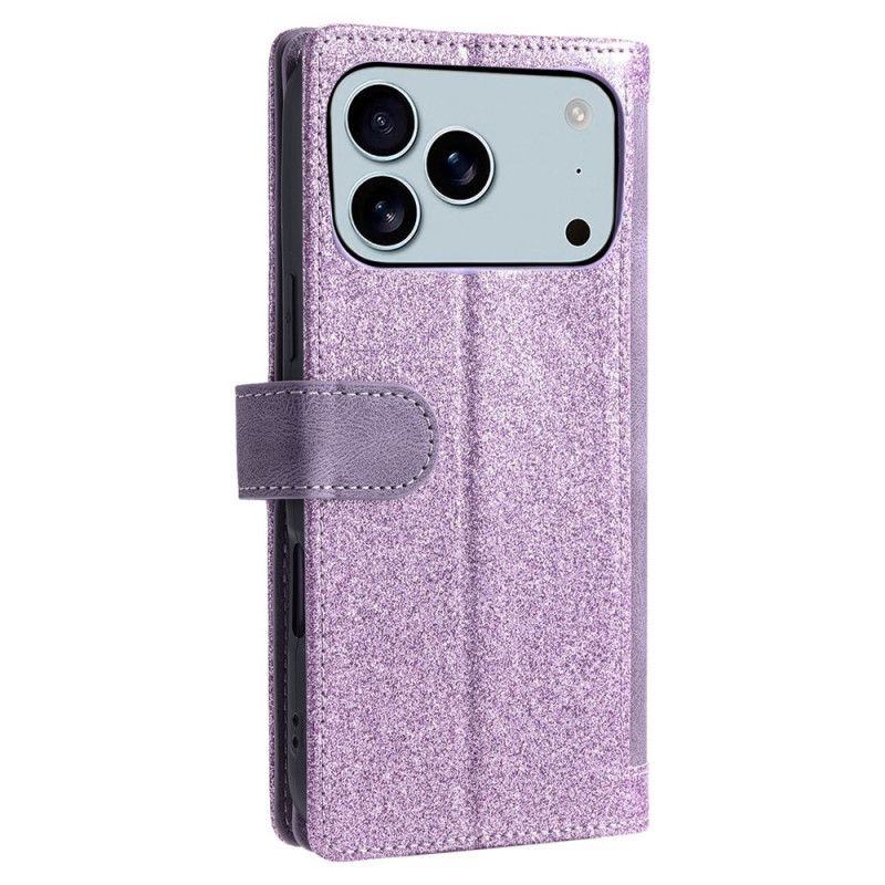 For iPhone 17 Pro Max Case Zipper Pocket PU Leather Phone Cover with 9 Card Slots