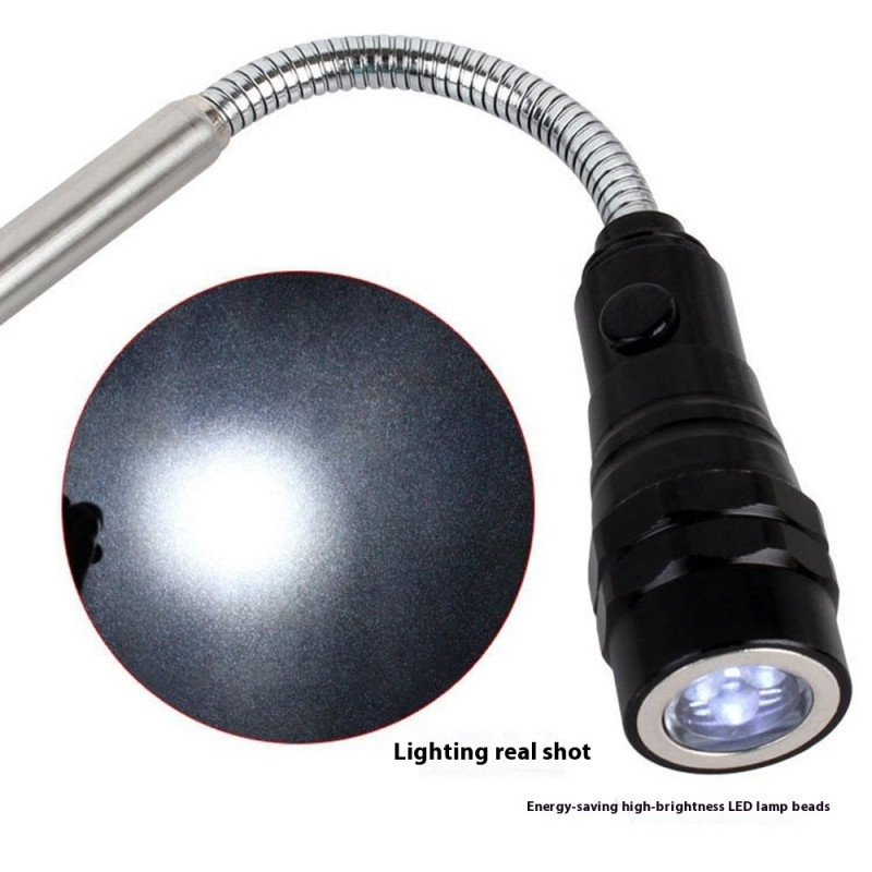 3-LED-taskulamppu, magneettinen poimintatyökalu, joustava joutsenkaulakynän pidike