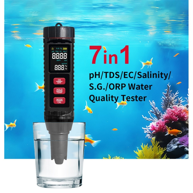 7 in 1 Measure water quality drinking water TDS EC PH ORP temperature salinity