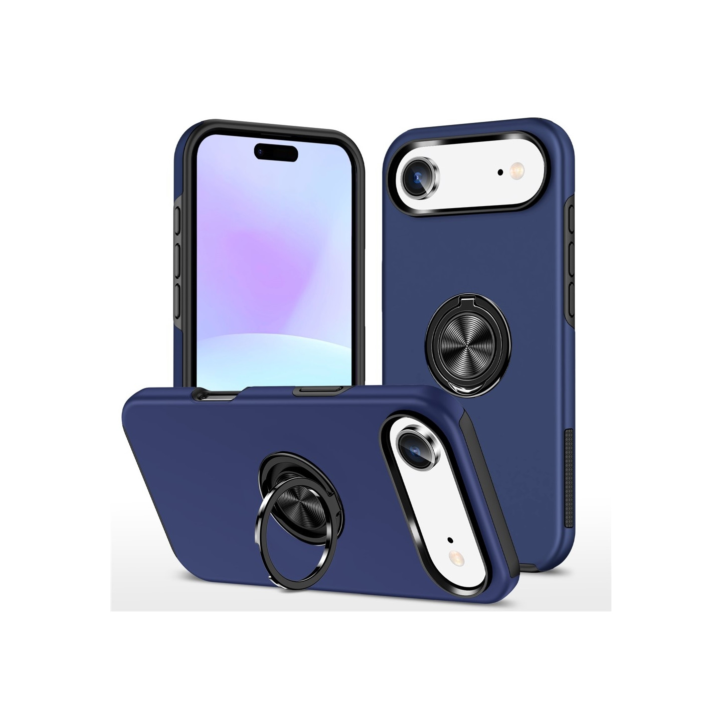 For iPhone Air Finger Ring Kickstand Hybrid Case