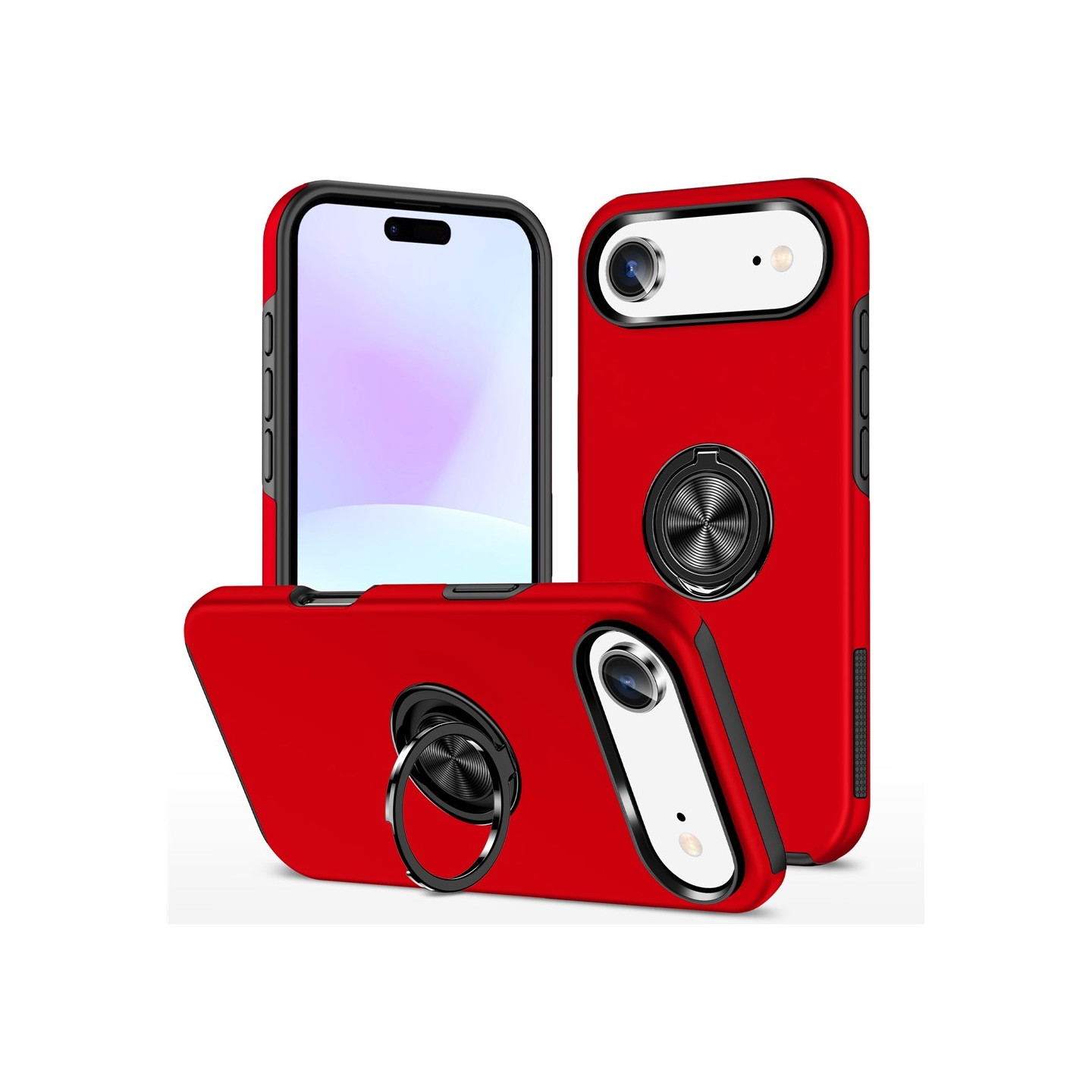 For iPhone Air Finger Ring Kickstand Hybrid Case