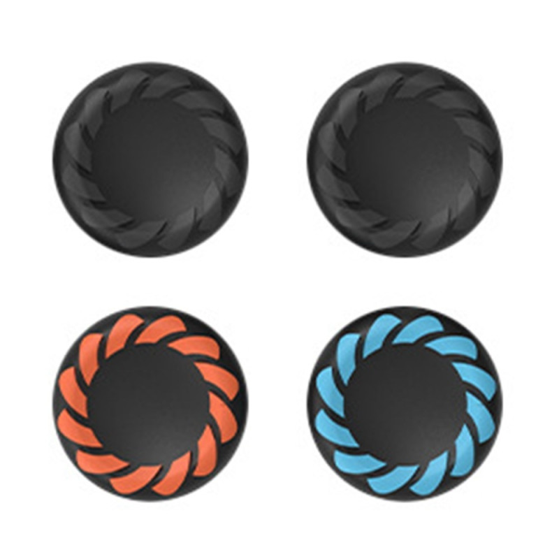 Compatible with Nintendo Switch 2 4 pcs Joy-Con thumb grips - black+orange+blue