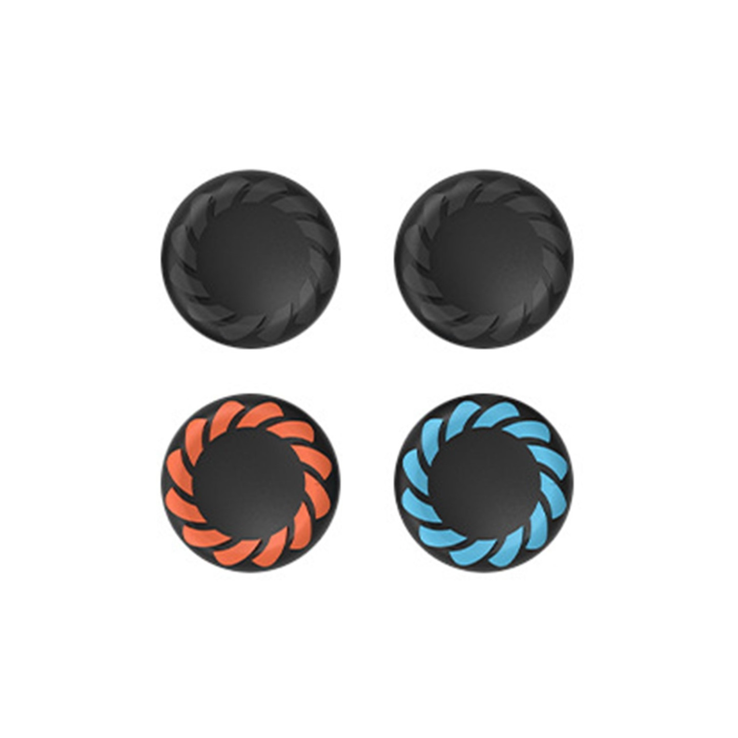 Compatible with Nintendo Switch 2 4 pcs Joy-Con thumb grips - black+orange+blue