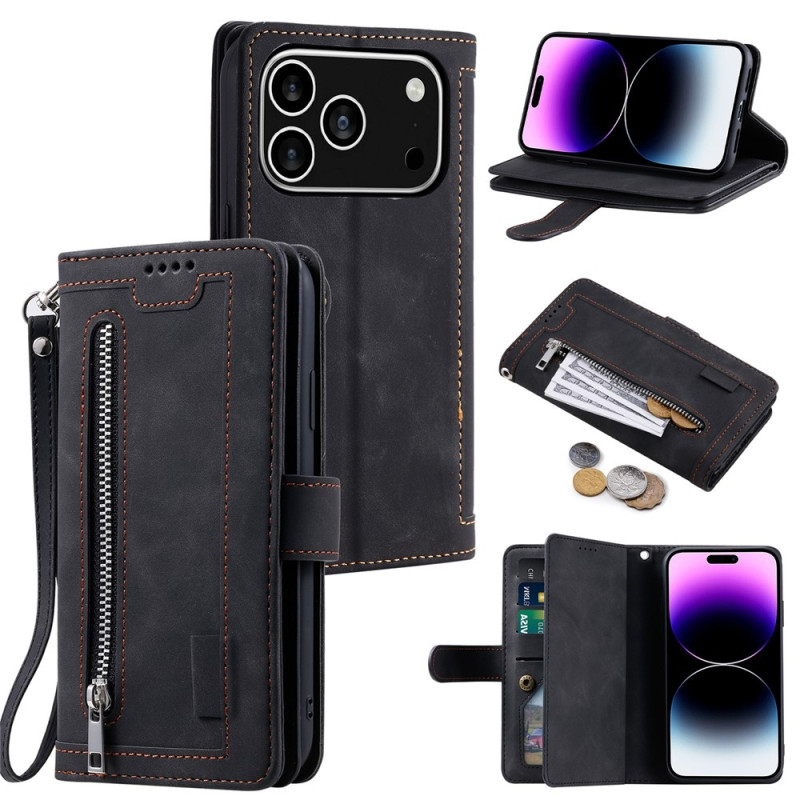 iPhone 17 Pro Kuori Vetoketjutaskulla ja 9 Korttipaikalla