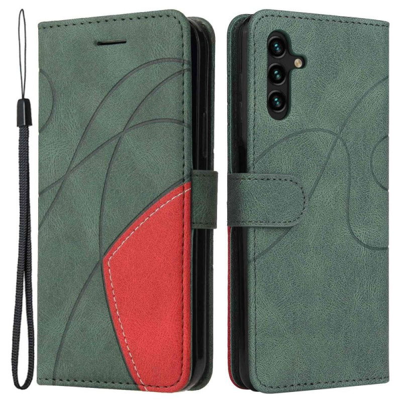 For Samsung Galaxy A14 5G KT Series - 1 Wallet Phone Case - Green/Red