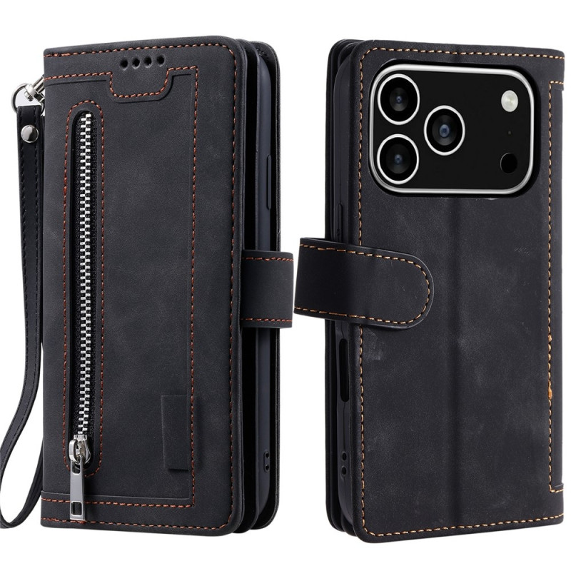 Til iPhone 17 Pro  Etui med Lynlåslomme og 9 Kortlommer