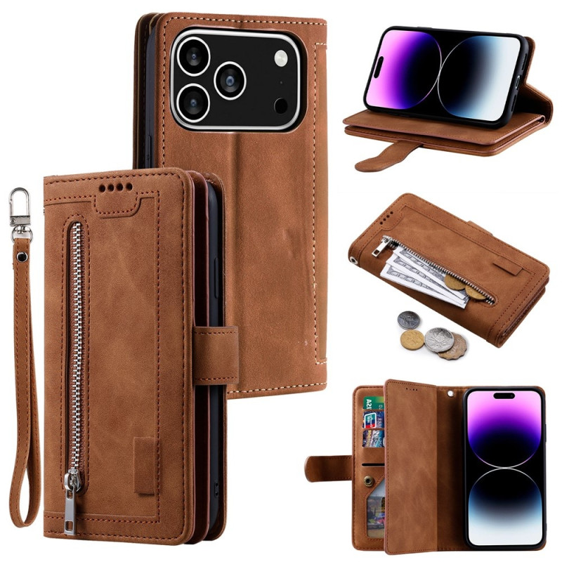 Til iPhone 17 Pro Deksel med glidelås og 9 kortspor