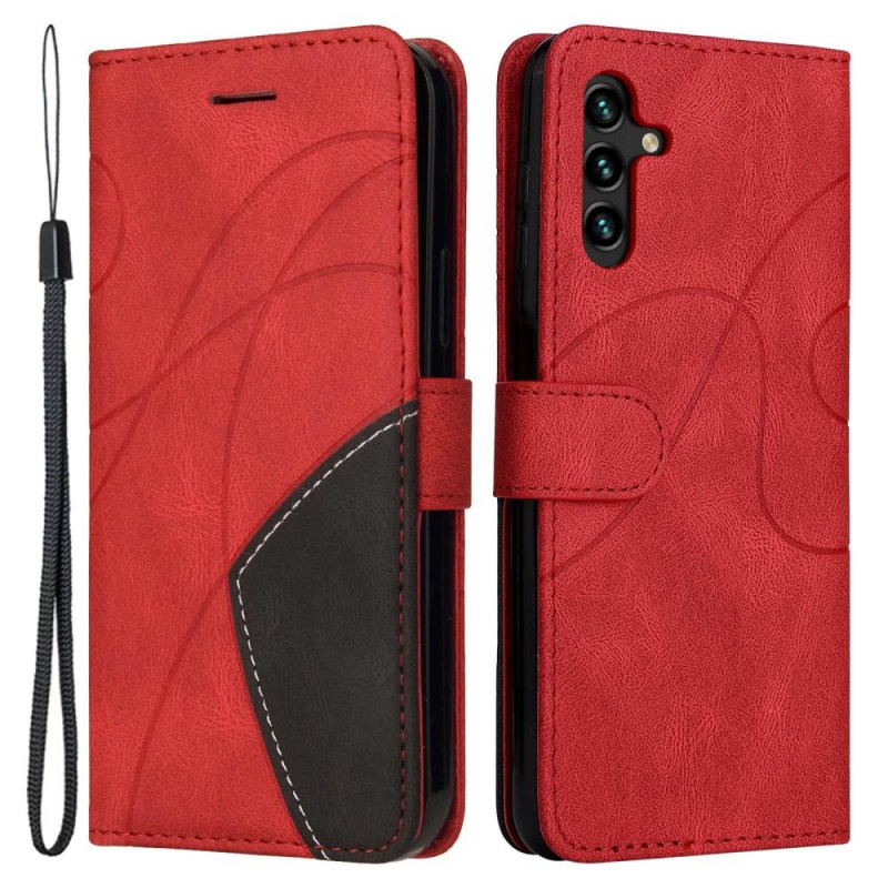 For Samsung Galaxy A14 5G KT Series - 1 Wallet Phone Case - Red/Black