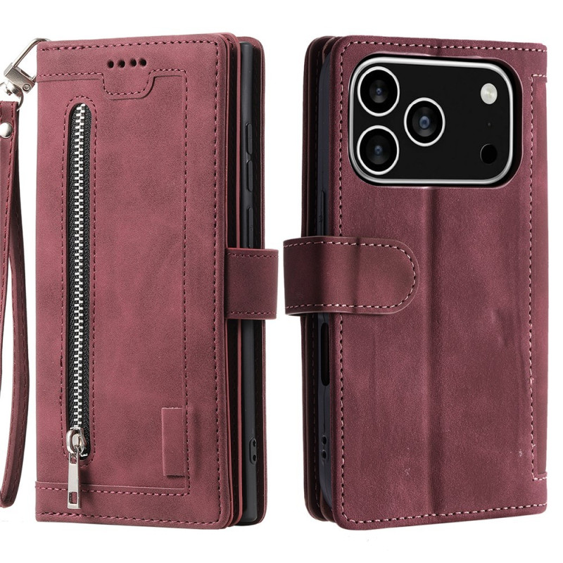 Til iPhone 17 Pro  Etui med Lynlåslomme og 9 Kortlommer