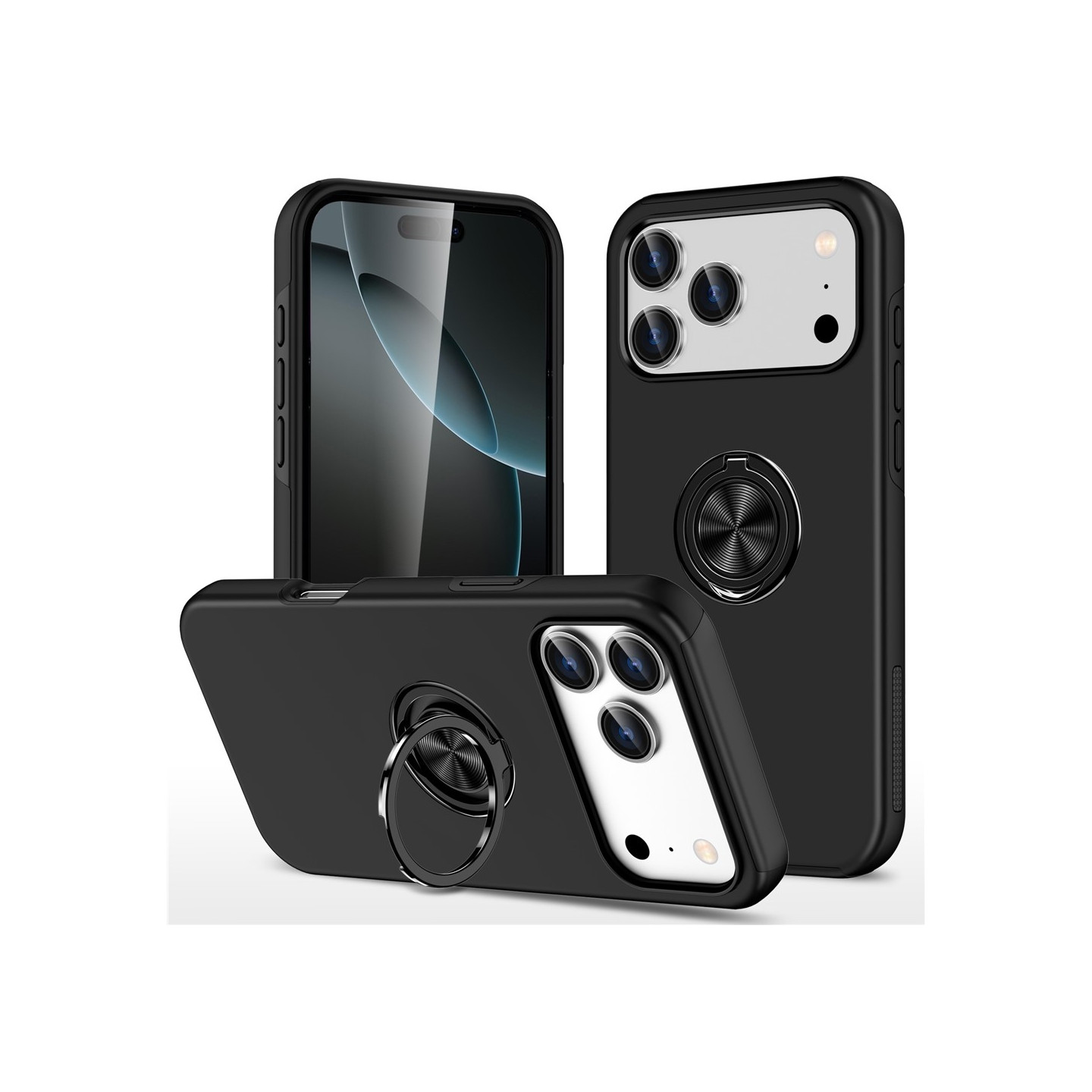 For iPhone 17 Pro Hybrid-deksel med Fingerring