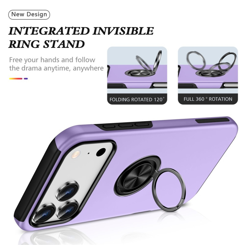 For iPhone 17 Pro Finger Ring Kickstand Hybrid Case