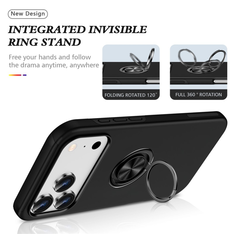 Til iPhone 17 Pro Finger Ring Kickstand Hybrid Taske