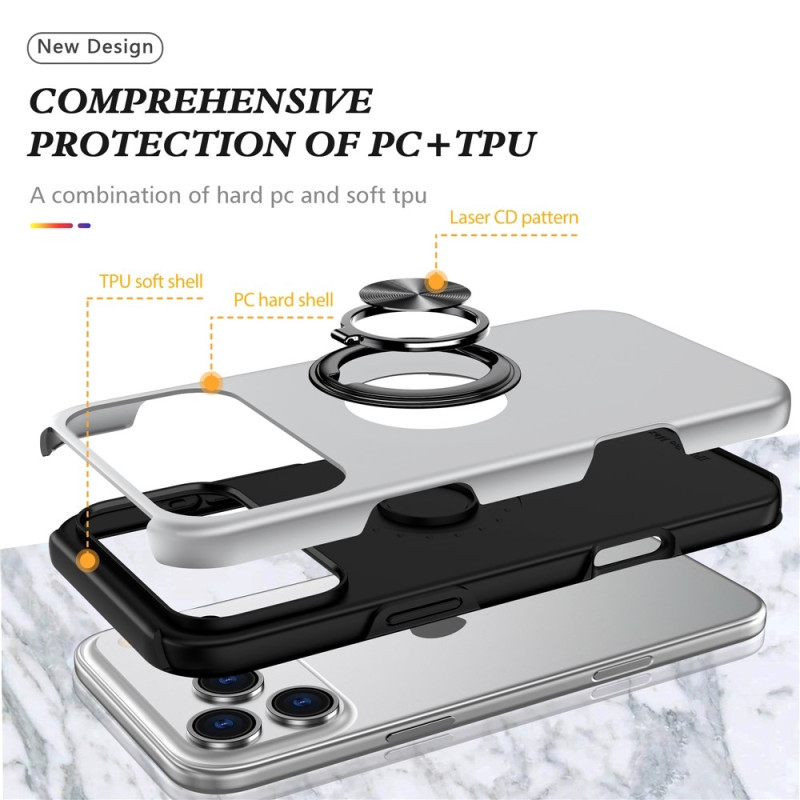 For iPhone 17 Pro Finger Ring Kickstand Hybrid Case