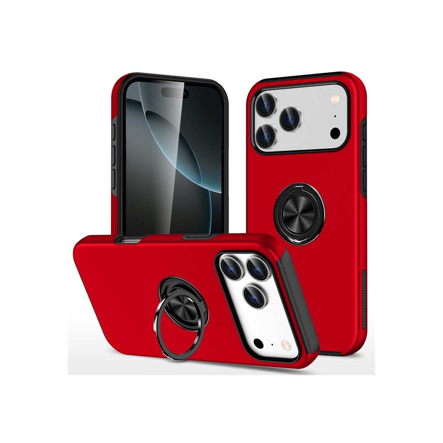 For iPhone 17 Pro Hybrid-deksel med Fingerring