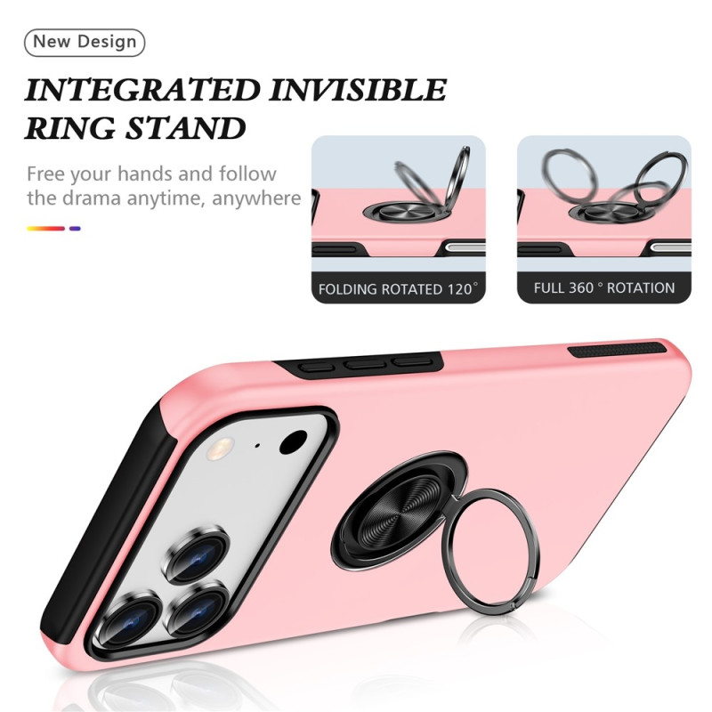 Til iPhone 17 Pro Finger Ring Kickstand Hybrid Taske