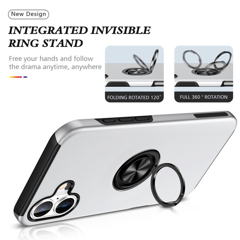 For iPhone 17 Finger Ring Kickstand Hybrid Case