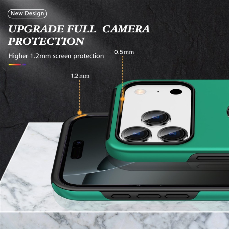 For iPhone 17 Pro Finger Ring Kickstand Hybrid Case