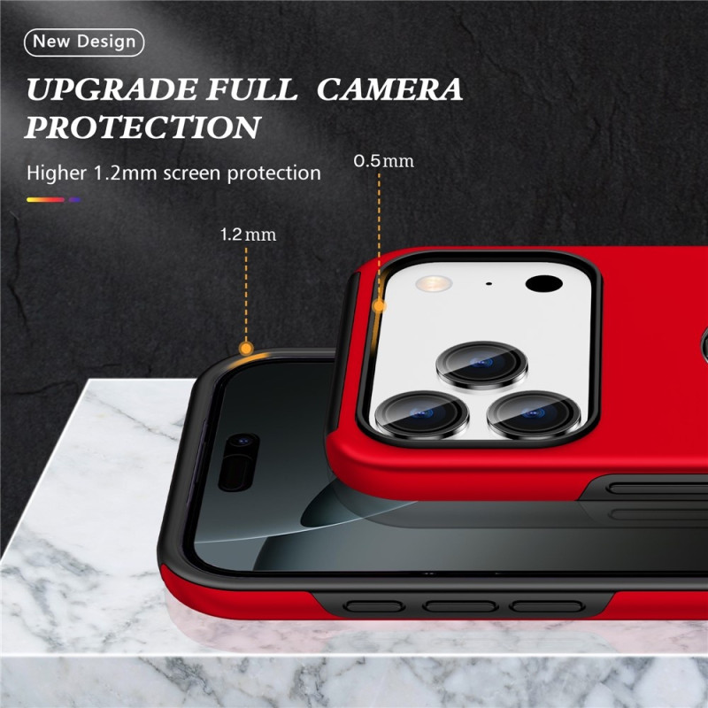 For iPhone 17 Pro Finger Ring Kickstand Hybrid Case