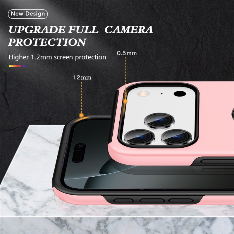 For iPhone 17 Pro Finger Ring Kickstand Hybrid Case