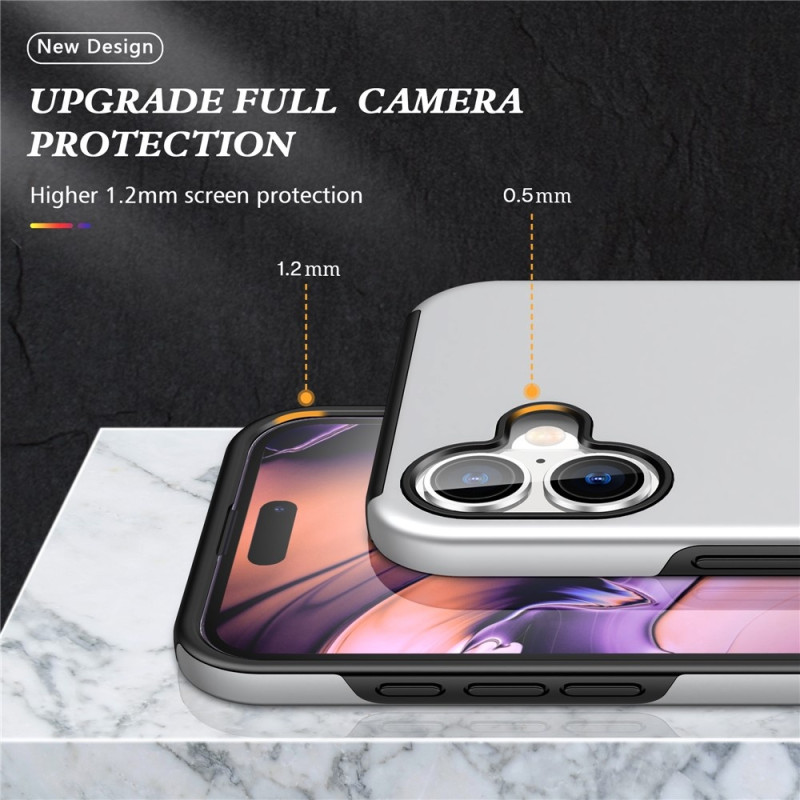 For iPhone 17 Finger Ring Kickstand Hybrid Case