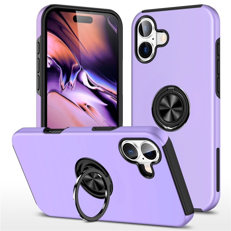 For iPhone 17 Finger Ring Kickstand Hybrid Case